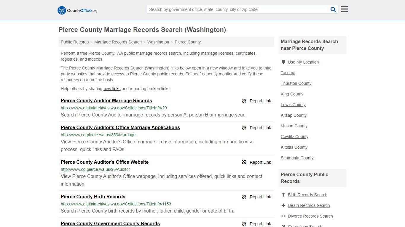 Marriage Records Search - Pierce County, WA (Marriage ...