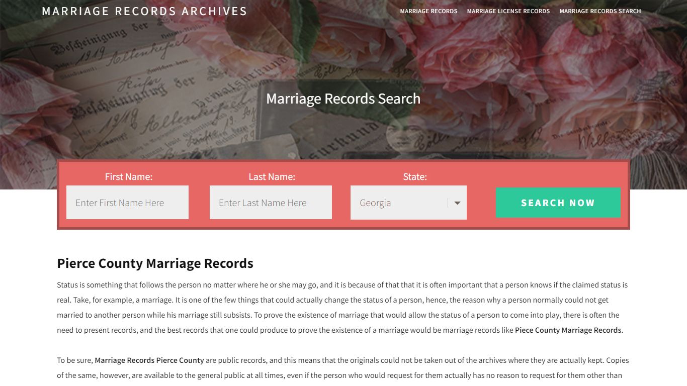 Pierce County Marriage Records | Enter Name and Search ...